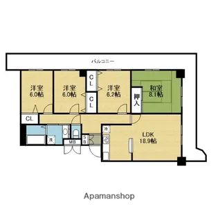 ヴェルノール布施【7階】の間取り