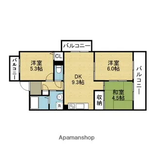 サンオークタツミ【8階】の間取り