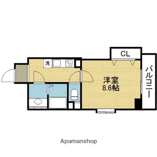ラムール谷町【3階】の間取り