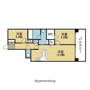 モンセーヌ布施【1406号室】の間取り