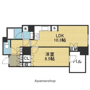 淀屋橋アップルタワーレジデンス【1705号室】の間取り