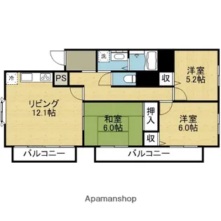 グランメール【4階】の間取り