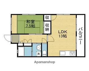 グランドハイツ北深江【205号室】の間取り