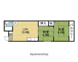 グリーンハイツ【502号室】の間取り