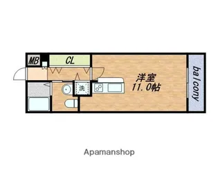 アリビオ北巽【6階】の間取り
