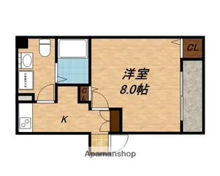 アムズコート勝山【8階】の間取り
