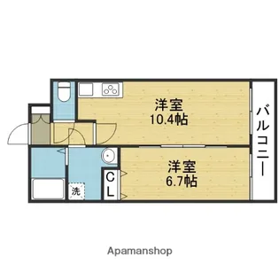 ゼンラフォーレ玉造【4階】の間取り