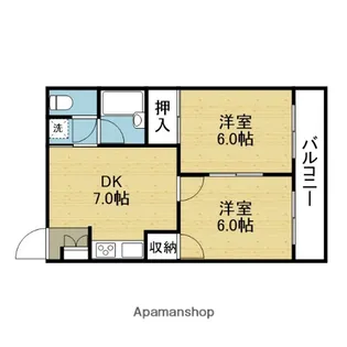 ミウチハイツ【305号室】の間取り