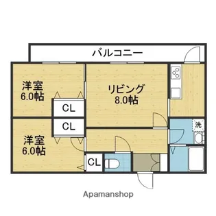 アグリアーブル【201号室】の間取り