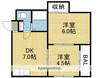 サンシャインMKM東小橋【6階】の間取り