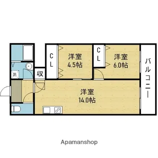 グレース青木【502号室】の間取り