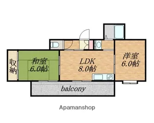 鹿島マンション【302号室】の間取り