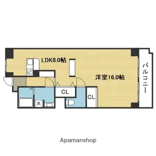 オリーブハイツ谷町【6階号室】の間取り