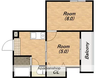 ワンダーグランドハイツ【609号室】の間取り