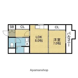 サニーハイツ深江【4階】の間取り