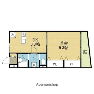 メルクマール中浜【104号室】の間取り