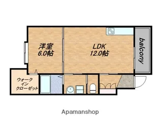 ユーズハウス中本【201号室】の間取り