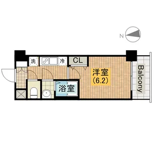 プレサンス上町台 夕陽丘【0107号室】の間取り