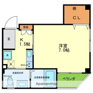 ル・シェル南巽【201号室号室】の間取り