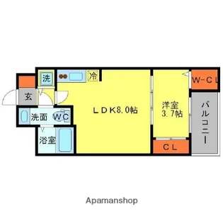 SERENITE北浜【9階】の間取り