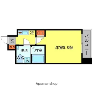 SERENiTE北浜【10階】の間取り