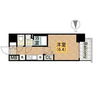 プレサンス上町台筆ヶ崎 SOUTH【0505号室】の間取り