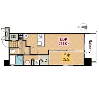 OPUS RESIDENCE SHINSAIBASHI SOUT【0807号室】の間取り
