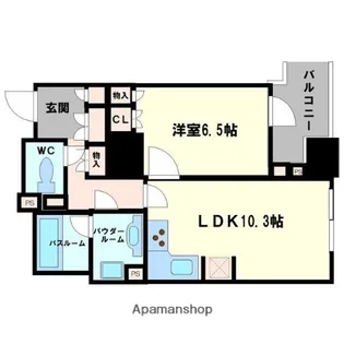 淀屋橋アップルタワーレジデンス【2606号室】の間取り