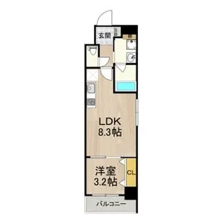 フロンティアタワー九条Ⅱ【903号室】の間取り