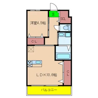 大阪府大阪市住之江区東加賀屋2丁目【アパート】の間取り