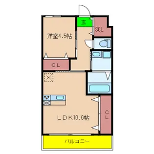 大阪府大阪市住之江区東加賀屋2丁目【アパート】の間取り