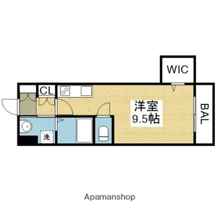 クリエオーレ桃谷【1階】の間取り