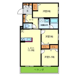 ル・レクチェ【302号室号室】の間取り