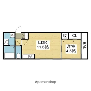 アビタシオン加美北【2階】の間取り