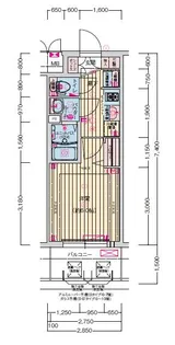 ララプレイス玉造パルク【0702号室】の間取り