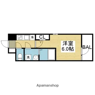 エスリード大阪NAGAHORI GATE【10階】の間取り