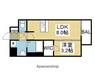 アドバンス大阪ブリアント【14階】の間取り