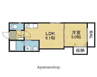 ラモーナ巽南【1階】の間取り