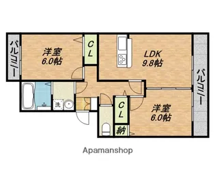 アビーロード巽東【203号室】の間取り