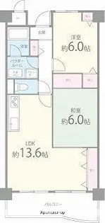 パークシャトー平野白鷺【6階】の間取り