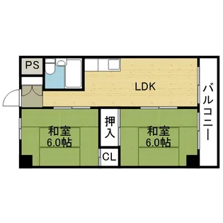 WESTヒルズ平野【606号室】の間取り
