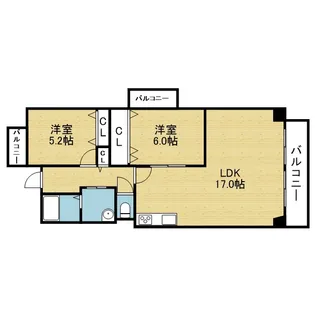 ローズバッドフラット【502号室】の間取り