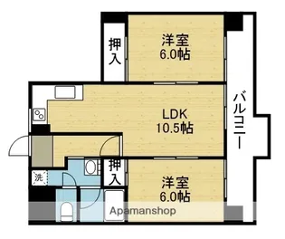 朝日プラザ桑津第2【705号室】の間取り
