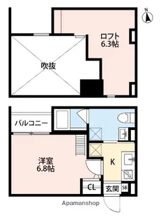WISTERIA R&T【205号室】の間取り