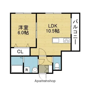 ヴィエント南巽【2階】の間取り