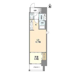 ラクラス堺筋本町【14階】の間取り