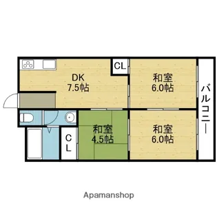 平野コーポ【608号室】の間取り