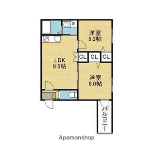 F ASECIA AMENITE【1階】の間取り