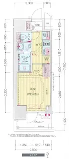 プレサンス松屋町ヴィゴラス【0804号室】の間取り
