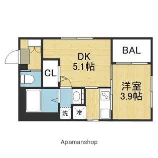 ハーモニーテラス小路東Ⅳ【301号室】の間取り